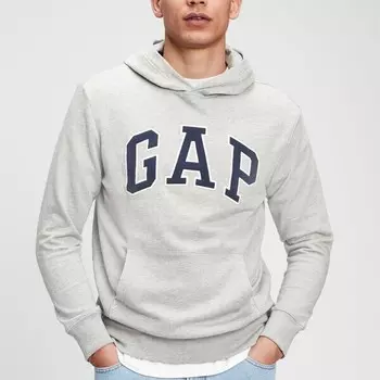 Толстовка с капюшоном и вышитым логотипом Gap, серый