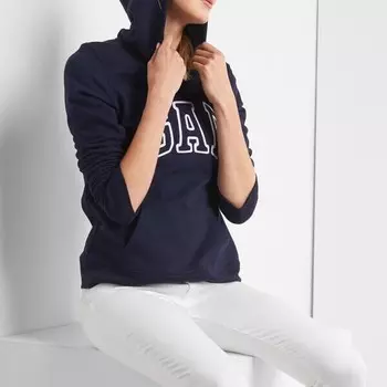 Толстовка с капюшоном и вышитым логотипом Gap, синий