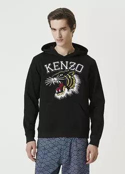Толстовка с капюшоном и вышитым логотипом Kenzo, черный