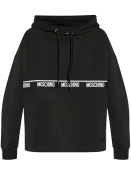 Толстовка с капюшоном и вышитым логотипом Moschino, черный