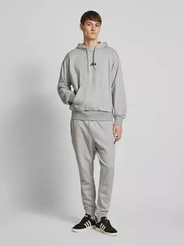 Толстовка с капюшоном и вышитыми этикетками ADIDAS SPORTSWEAR, светло-серый