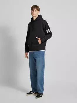 Толстовка с капюшоном и вышитыми этикетками adidas Originals, черный