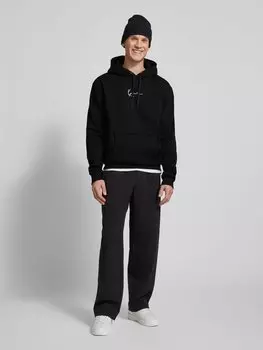 Толстовка с капюшоном и вышитыми этикетками KARL KANI, черный