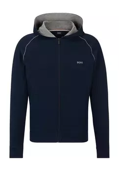 Толстовка с капюшоном и вышивкой логотипа для мужчин BOSS, цвет 403 Dark Blue