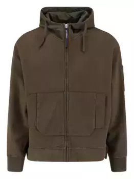 Толстовка с капюшоном и защитными очками C.P. Company, зеленый