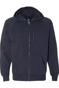 Толстовка с капюшоном и застежкой-молнией Independent Trading Co. Special Blend Raglan, цвет classic navy