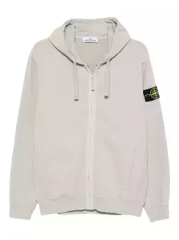 Толстовка с капюшоном и застежкой-молнией с логотипом Stone Island, серый