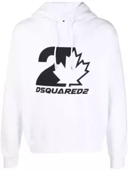 Толстовка с капюшоном и завязками на шнурке с логотипом DSQUARED2, белый