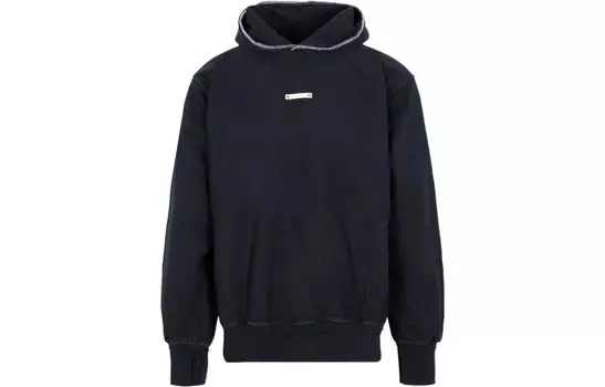 Толстовка с капюшоном и завязками, украшенная нашивками Maison Margiela, черный