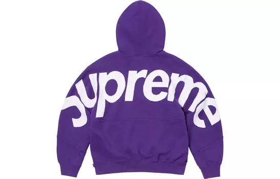 Толстовка с капюшоном и жаккардовым принтом с большим логотипом Supreme, Gray/Heather Grey