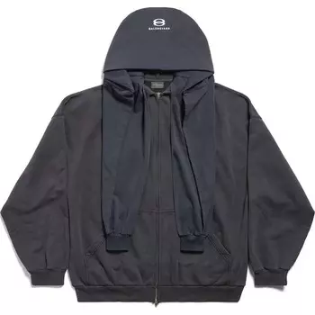 Толстовка с капюшоном Incognito Unity Sport Icon на молнии FW24 Balenciaga, темно-синий