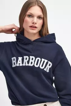 Толстовка с капюшоном из 100% хлопка с логотипом Northumberland varsity Barbour, синий
