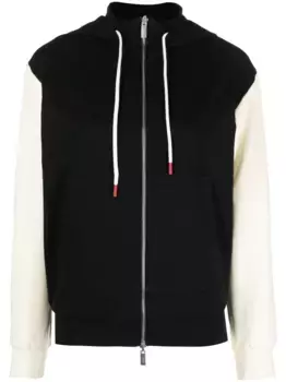 Толстовка с капюшоном из эластичного хлопка с завязкой Kiton, черный