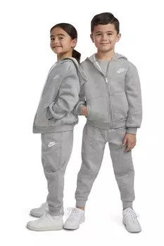 Толстовка с капюшоном из флиса на молнии от Little Kids Club Nike, серый