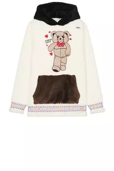 Толстовка с капюшоном из флиса с медвежьим патчем Advisory Board Crystals, ecru