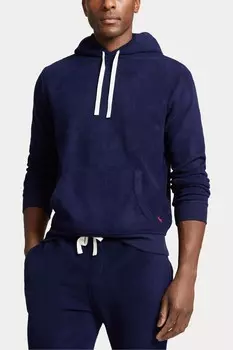 Толстовка с капюшоном из флиса с начесом Polo Ralph Lauren, синий
