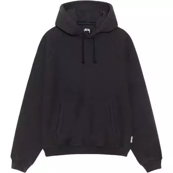 Толстовка с капюшоном из флиса с рукавами реглан Stussy, Washed Black