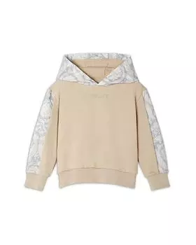 Толстовка с капюшоном из флиса с вышитым логотипом Barocco для мальчиков — для малышей и малышей Versace, коричневый/бежевый