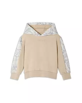 Толстовка с капюшоном из флиса с вышитым логотипом Barocco для мальчиков — для малышей и малышей Versace, коричневый/бежевый