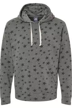 Толстовка с капюшоном из флиса Triblend от J. America, цвет smoke stars triblend