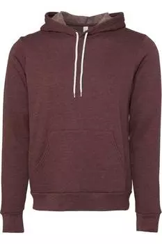 Толстовка с капюшоном из губчатого флиса BELLA + CANVAS, цвет heather maroon