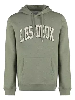 Толстовка с капюшоном из хлопка Crane Les Deux, зеленый