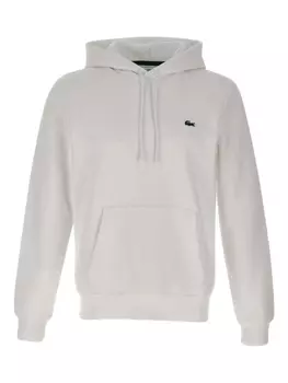 Толстовка с капюшоном из хлопка Lacoste, белый