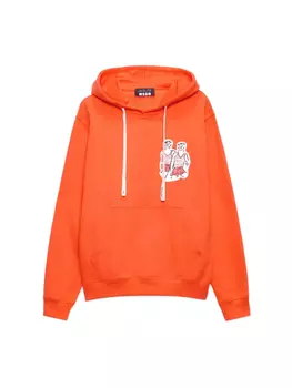 Толстовка с капюшоном из хлопка MSGM, оранжевый