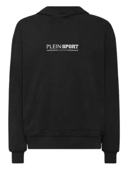 Толстовка с капюшоном из хлопка Plein Sport, черный