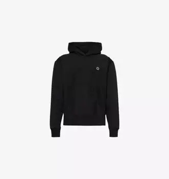 Толстовка с капюшоном из хлопка с нашивкой-логотипом в виде цветка Боке Kenzo, черный