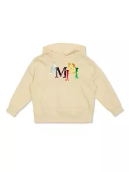 Толстовка с капюшоном из хлопка с пайетками и логотипом AMIRI KIDS, нейтральный