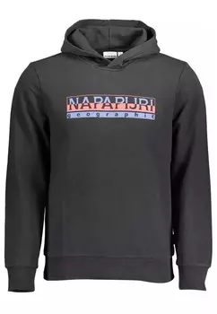 Толстовка с капюшоном из хлопка с принтом логотипа Napapijri, черный