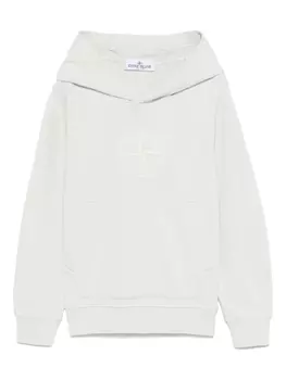 Толстовка с капюшоном из хлопка Stone Island Junior, серый