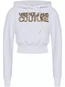 Толстовка с капюшоном из хлопка Versace Jeans Couture, белый