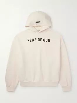 Толстовка с капюшоном из хлопкового джерси с принтом FEAR OF GOD, кремовый