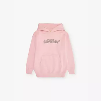Толстовка с капюшоном из хлопкового трикотажа с логотипом, украшенная блестками Off-White C/O Virgil Abloh, розовый