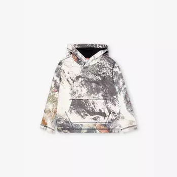 Толстовка с капюшоном из хлопкового трикотажа с вышитым логотипом, 6-16 лет Diesel, мультиколор