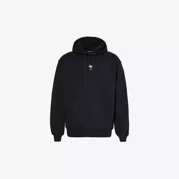 Толстовка с капюшоном из хлопкового трикотажа с фирменным принтом и карманом-кенгуру 247 By Represent, черный