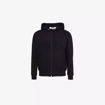 Толстовка с капюшоном из хлопкового трикотажа с фирменной нашивкой, двумя прорезными карманами, стандартного кроя Comme Des Garcons Play, черный