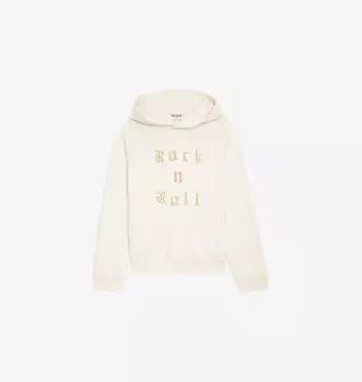 Толстовка с капюшоном из хлопкового трикотажа с надписью «Georgy» со стразами Zadig&Voltaire, цвет light sugar