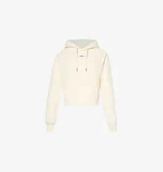 Толстовка с капюшоном из хлопкового трикотажа с фирменной застежкой Jacquemus, бежевый