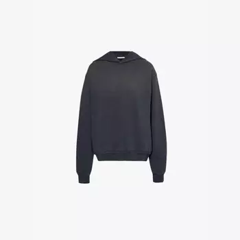 Толстовка с капюшоном из хлопковой смеси с принтом логотипа Franziska Acne Studios, черный