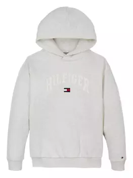 Толстовка с капюшоном из хлопковой смеси с логотипом Tommy Hilfiger Junior, серый