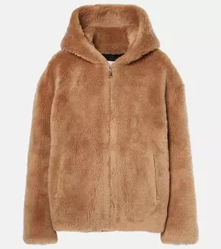 Толстовка с капюшоном из искусственного меха Yves Salomon, цвет ble