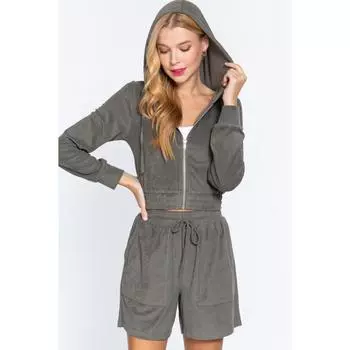 Толстовка с капюшоном из махровой ткани FASHNZFAB, оливковый