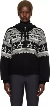 Толстовка с капюшоном из мериносовой шерсти, вязка интарсией Perfect Moment