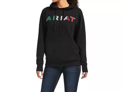 Толстовка с капюшоном из мексиканского флиса черного цвета ARIAT