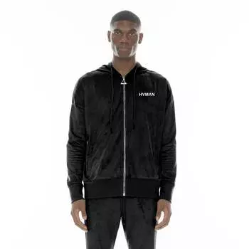 Толстовка с капюшоном из микрофибры черного цвета HVMAN