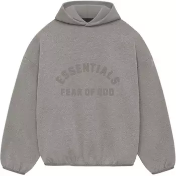 Толстовка с капюшоном из нейлонового флиса Core Collection Fear Of God Essentials, серый