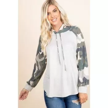 Толстовка с капюшоном из однотонного французского трикотажа FASHNZFAB, цвет oat